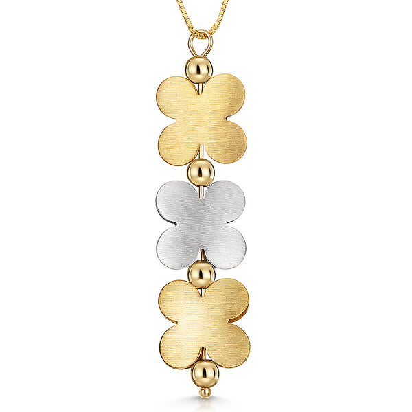 9ct White & Yellow Gold Daisy Chain Pendant