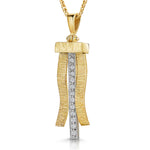 Load image into Gallery viewer, Yellow Gold Textured  Pendant With Wavy Elements
