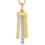 Load image into Gallery viewer, Yellow Gold Textured  Pendant With Wavy Elements
