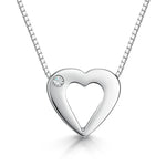 Load image into Gallery viewer, 9ct White Gold &amp; Diamond Open Heart Pendant
