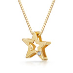 Load image into Gallery viewer, 9ct Yellow Gold Open Star Pendant Set With Diamond
