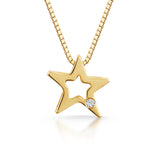 Load image into Gallery viewer, Yellow Gold Open Star Diamond  Pendant

