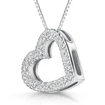 Load image into Gallery viewer, 9ct White Gold &amp; Diamond Open Pave Heart Pendant
