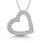 Load image into Gallery viewer, 9ct White Gold &amp; Diamond Open Pave Heart Pendant
