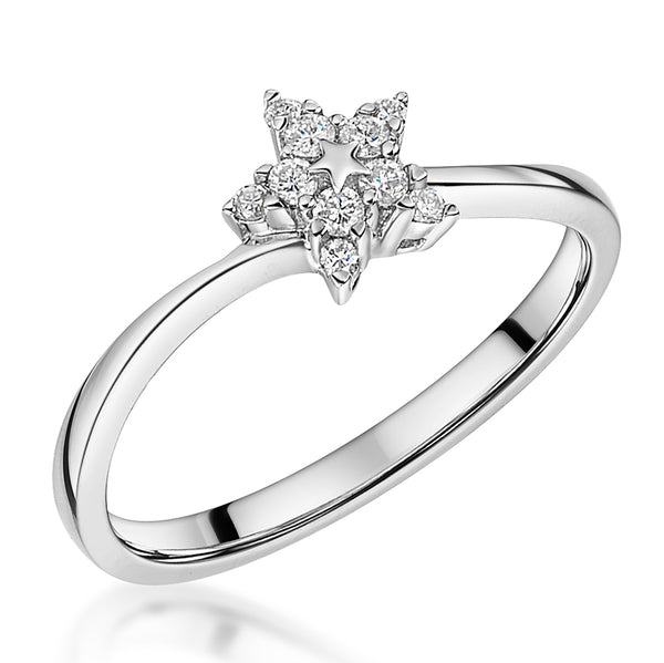White Gold & Diamond Flower Ring-JOOLS by Jenny Brown