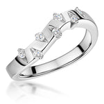 Load image into Gallery viewer, White Gold Ring Set With Zig Zag Diamonds
