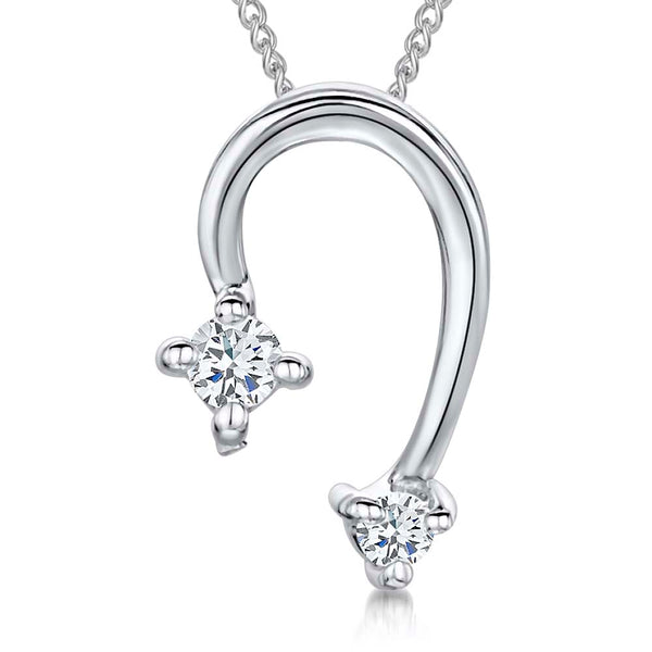 Sterling Silver Three Quarter  Horseshoe Pendant - JOOLS By Jenny Brown