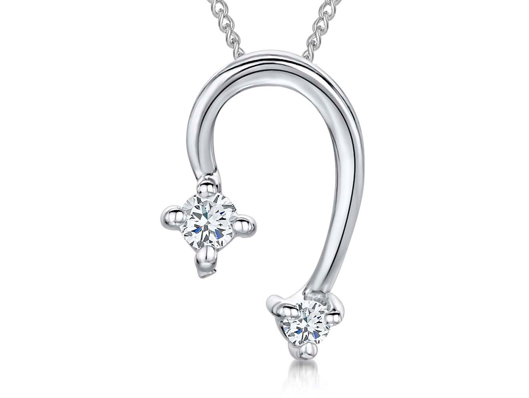 Sterling Silver Three Quarter  Horseshoe Pendant - JOOLS By Jenny Brown