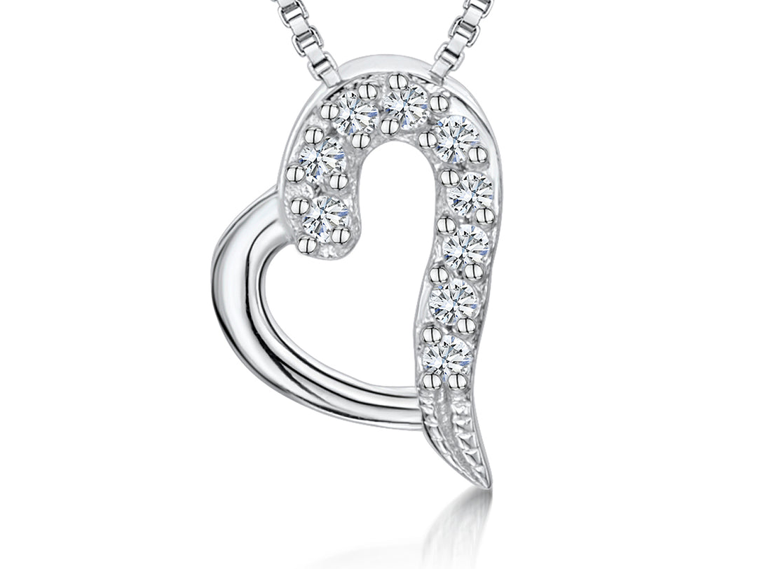 Sterling Silver Half Pave Set Pendant - JOOLS By Jenny Brown