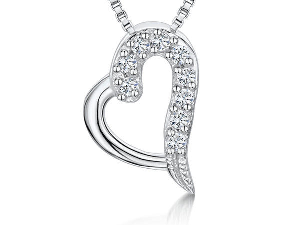 Sterling Silver Half Pave Set Pendant - JOOLS By Jenny Brown
