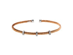 Load image into Gallery viewer, Silver Strand Cuff  Bangles Rose Gold Rhodium FinishedBangles - JOOLS By Jenny Brown
