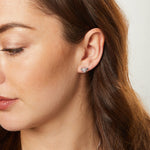 Load image into Gallery viewer,  Silver Bee Stud Earrings Set With Cubic Zirconia Stripes - JOOLS by Jenny Brown
