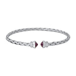 Load image into Gallery viewer, Sterling Silver Rope Weave Effect Bangle With Amethyst And Cubic Zirconia JOOLS by Jenny Brown
