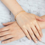 Load image into Gallery viewer, Sterling Silver 18 Carat Gold Plated Cubic Zirconia 6 Carat Line Bracelet JOOLS by Jenny Brown
