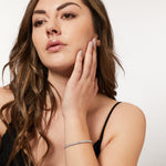 Load image into Gallery viewer, Sterling Silver And Cubic Zirconia 3.75  Carat Line Bracelet-JOOLS by Jenny Brown
