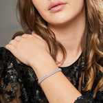 Load image into Gallery viewer, Sterling Silver Cubic Zirconia 8.2ct Triple Row Line Bracelet
