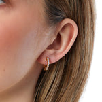 Load image into Gallery viewer, Sterling Silver Yellow Gold Small  Hoop Earrings Set With Cubic Zirconia&#39;s JOOLS by Jenny Brown
