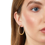 Load image into Gallery viewer,  Yellow Gold Large Hoop Earrings Set With Cubic Zirconia&#39;s. JOOLS by Jenny Brown
