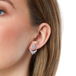 Load image into Gallery viewer, Sterling Silver &amp; Cubic Zirconia Jacket Earring With Peardrop Stud &amp; Marquise Fan JOOLS by Jenny Brown
