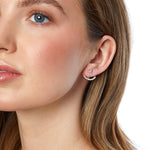 Load image into Gallery viewer, Sterling Silver Jacket Earring With Petal Stud CZ &amp; Curved Fan JOOLS by Jenny Brown
