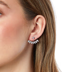 Load image into Gallery viewer, Sterling Silver Cubic Zirconia Jacket Earring With Solitaire Stud &amp; Pear Fan JOOLS by Jenny Brown
