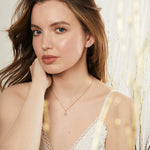 Load image into Gallery viewer, Yellow Gold Cubic Zirconia Square Stud Earrings-JOOLS By Jenny Brown
