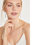 Load image into Gallery viewer, Sterling Silver Triangle Drop Cubic Zirconia Necklace
