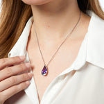 Load image into Gallery viewer, Sterling Silver &amp; Amethyst Cubic Zirconia Faceted Heart - JOOLS By Jenny Brown
