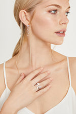 Load image into Gallery viewer, Sterling Silver Open Band Ring With Cubic Zirconia Tips- JOOLS By Jenny Brown
