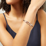 Load image into Gallery viewer, Sterling Silver Three Graduated Bangle With Cubic Zirconia Stones- JOOLS By Jenny Brown
