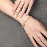 Load image into Gallery viewer, Yellow Gold Bubble Bracelet Set With Cubic Zirconia Stones-JOOLS by Jenny Brown
