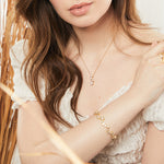 Load image into Gallery viewer, Yellow Gold Bubble Bracelet Set With Cubic Zirconia Stones-JOOLS by Jenny Brown
