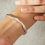 Load image into Gallery viewer, Sterling Silver Raindance Bracelet Set With Alternating Cubic Zirconia StonesBracelets - JOOLS By Jenny Brown
