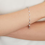 Load image into Gallery viewer, Sterling Silver Bracelet Featuring Silver Bars With 14 Brilliant Cut Cubic Zirconia Stones - JOOLS By Jenny Brown
