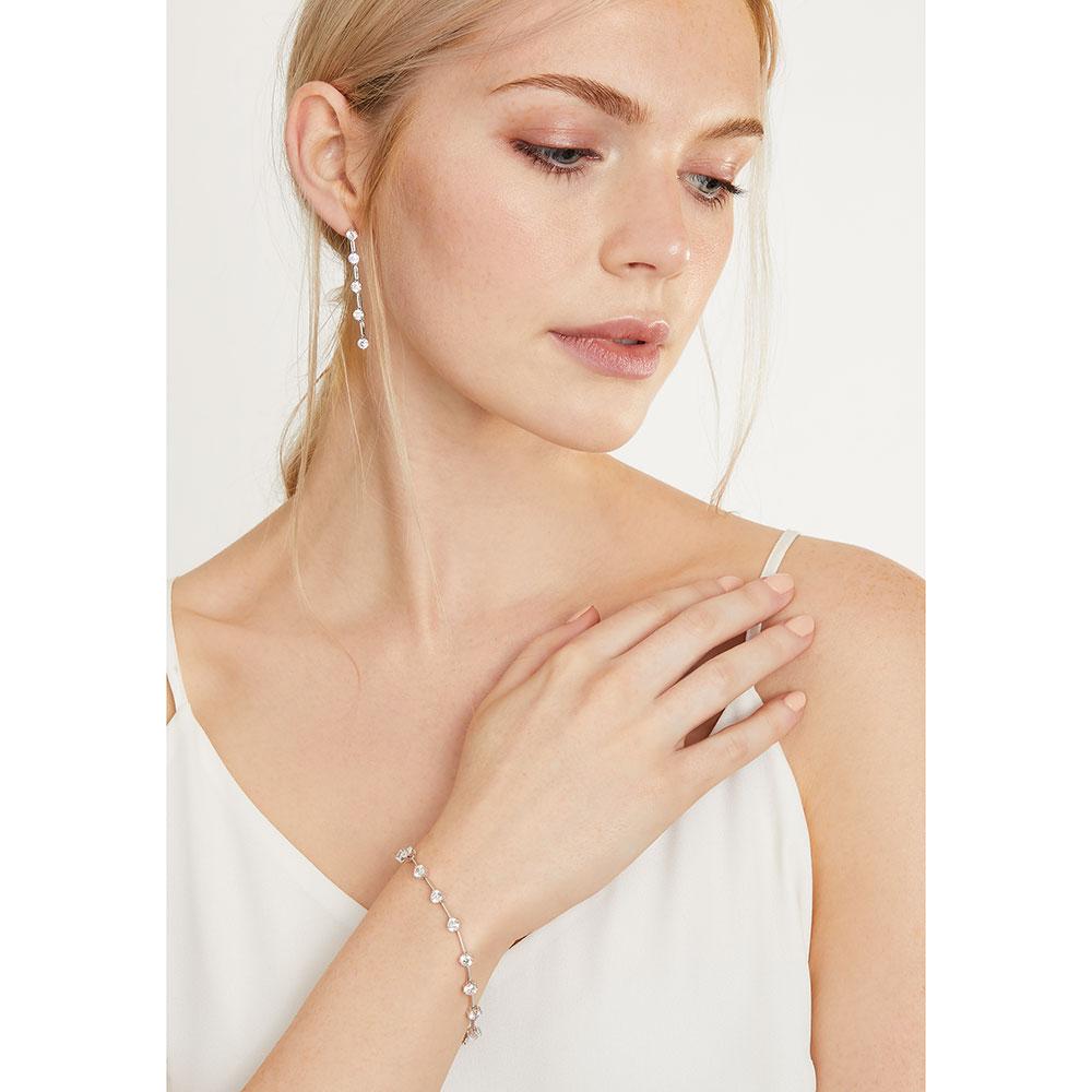 Sterling Silver Bracelet Featuring Silver Bars With 14 Brilliant Cut Cubic Zirconia Stones - JOOLS By Jenny Brown