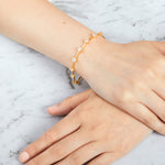 Load image into Gallery viewer, Sterling Silver Yellow Gold Plated Line Bracelet 14 Brilliant Cut Cubic Zirconia Stones-JOOLS by Jenny Brown
