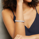 Load image into Gallery viewer, Sterling Silver Bangle Triple Row Pave Set Eternity Style Set With Cubic Zirconia StonesBracelets - JOOLS By Jenny Brown
