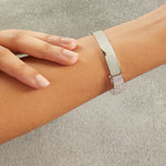 Load image into Gallery viewer, Sterling Silver Bangle Triple Row Pave Set Eternity Style Set With Cubic Zirconia StonesBracelets - JOOLS By Jenny Brown
