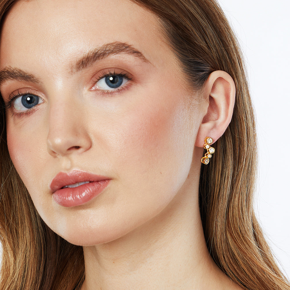 Yellow Gold Sterling Silver Bubble Drop Earring -JOOLS by Jenny Brown