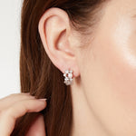 Load image into Gallery viewer, Sterling Silver Eleven Stone Bibble Cluster Huggie Bubble Earrings  JOOLS By Jenny Brown

