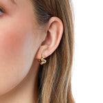 Load image into Gallery viewer, Yellow Gold Huggie Bubble Earrings Set With Zirconia Stones-JOOLS by Jenny Brown
