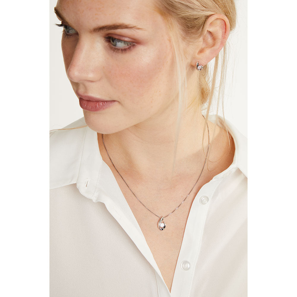 Sterling Silver Pear Drop Shape Stud Earrings - JOOLS By Jenny Brown