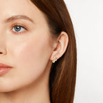 Load image into Gallery viewer, Yellow Gold Bubble Stud Earrings With Cubic Zirconia Stones-JOOLS by Jenny Brown
