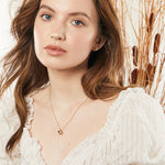 Load image into Gallery viewer, Yellow Gold Petal Earrings With Cubic Zirconia Centres-JOOLS By Jenny Brown
