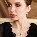 Load image into Gallery viewer, Sterling Silver Emerald Green Zirconia Teardrop Pendant Set With A Teardrop Bale JOOLS by Jenny Brown
