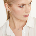 Load image into Gallery viewer, Sterling Silver Circle Pave Drop With Cubic Zirconia Bale JOOLS by Jenny Brown
