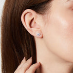 Load image into Gallery viewer, Sterling Silver Earrings Evil Eye Earrings Set with A Blue Stone Centre-JOOLS by Jenny Brown
