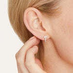 Load image into Gallery viewer, Sterling Silver Earrings  Half Huggie Earrings-JOOLS by Jenny Brown
