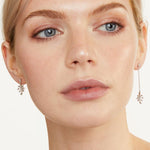 Load image into Gallery viewer, Sterling Silver Snowflake Long Short Chain Earrings- JOOLS By Jenny Brown
