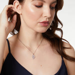 Load image into Gallery viewer, Sterling Silver Hamsa Hand Necklace Set With Cubic Zirconia Stones-JOOLS by Jenny Brown
